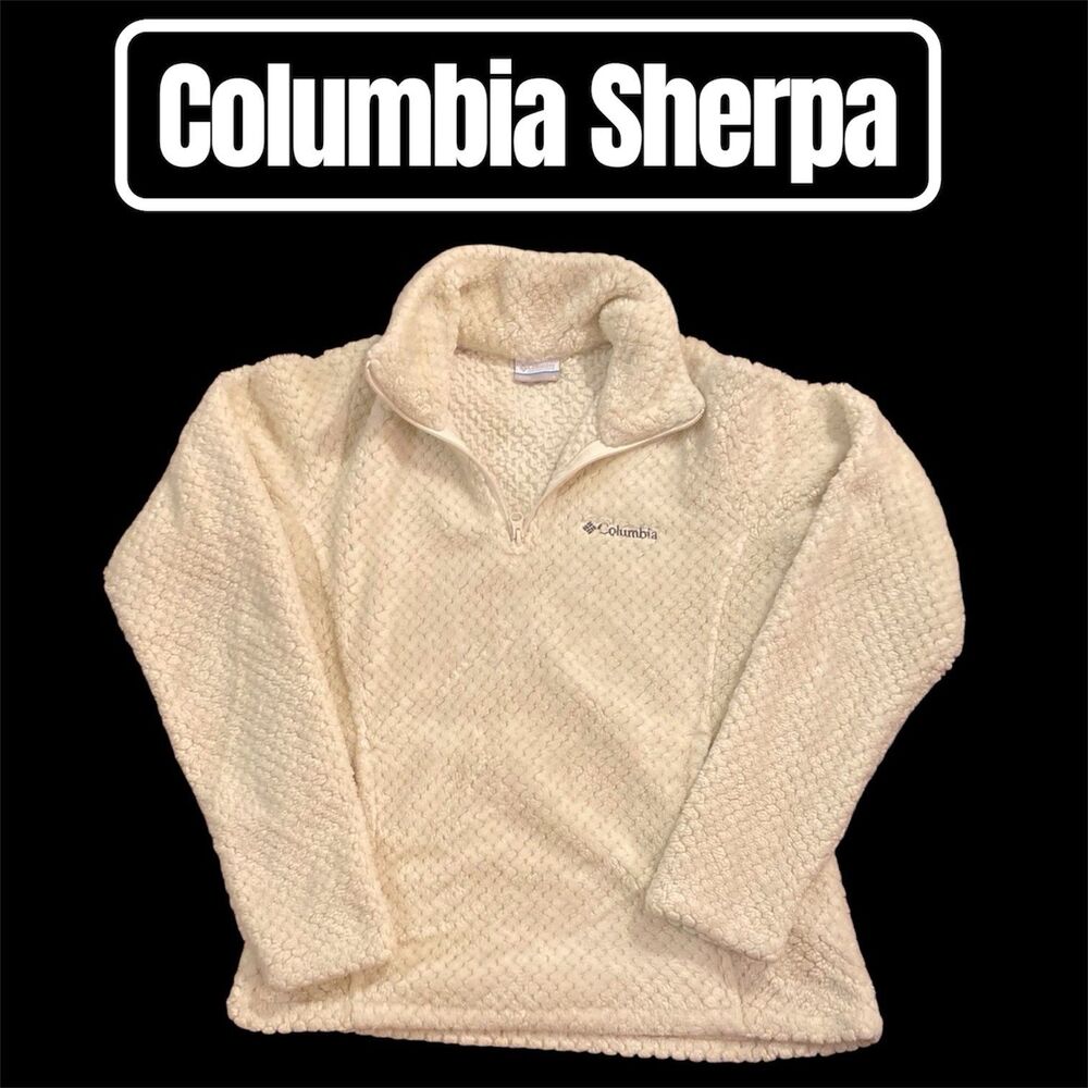 Columbia Sherpa Jacket Women’s Size Small White 1/4 Zip Pullover